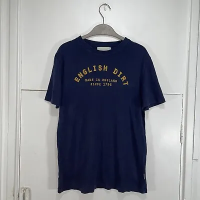 Peregrine Navy T Shirt Blue English Dirt Size Medium Made In England • £22.99