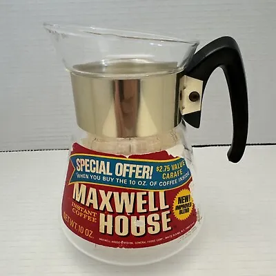 Vintage Maxell House Instant Coffee Glass Pot Mid Century Atomic Starburst • $25