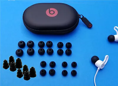 28 Spare Gels + Hard Case Kit For Beats BeatsX. Round & 3-Layers Ear Tips Buds. • $14.99