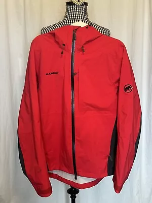 Mammut Tatoosh Rain Jacket Mens Large Red DRYtech Premium Tech Hooded • $80