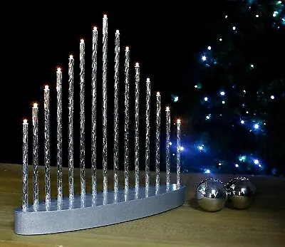 Silver 15 Twisted Pipe Tube Christmas Candle Bridge Decoration Light Up Arch • £14.99