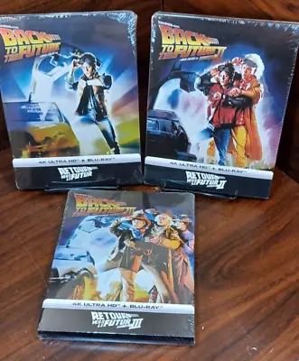 Back To The Future Trilogy Steelbooks(4K + Blu-ray) EUROPEAN IMPORT-NEW-Free S&H • $149.09