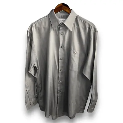 Vintage Yves Saint Laurent Gray Button Up Shirt Size L/16 • $45