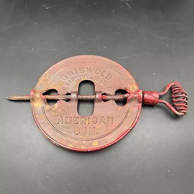 Vintage 1915 Griswold American 6 Inch Cast Iron Flue Damper Reversible Spindle • $9.99