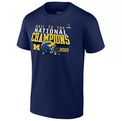 Michigan Wolverines Football 2023 National Champions Hometown T-Shirt - Navy • $10.99