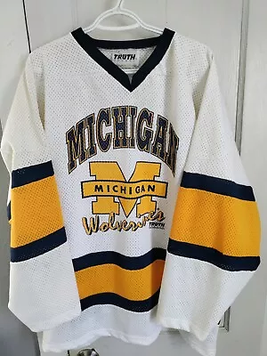 Vintage Michigan Wolverines Jersey Size Large Men's Ncaa Hockey Made In USA • $100