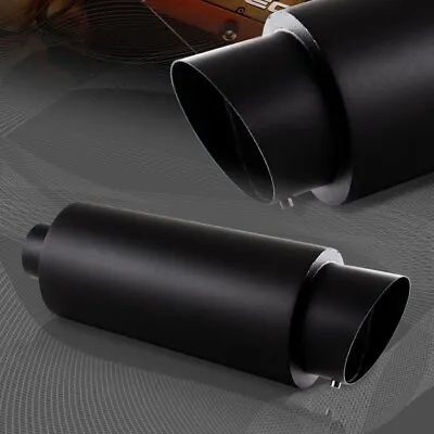 4  Fire Ball Tip 3  Inlet Black Stainless Racing Weld Exhaust Muffler+Silencer • $37.99