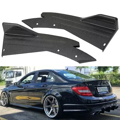 For Benz C63 AMG W204 Carbon Fiber Look Rear Bumper Canard Splitter Diffuser Lip • $45.78