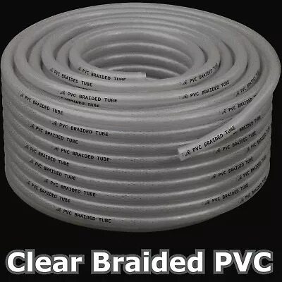 £9.28 • Buy PVC HOSE Pipe Reinforced Clear Flexible Braided Food/Oil Grade WATER Tube 5-51mm