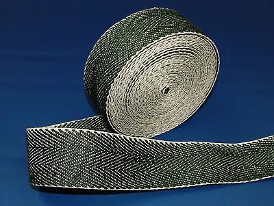 10 Meters Traditional Black & White Extra Strength Webbing - Upholstery Supplies • £8.99