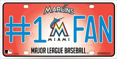 Miami Marlins #1 Fan Metal Embossed License Plate  • $11.04