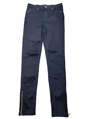 Womens Per Una M&s Uk 12 Long Indigo Dark Blue Stretch Denim Ankle Grazer Jeans • £9.59