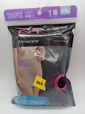 Maidenform Flexees Cool Comfort Half Slip Firm Size 2XL Black Shapewear  • $9