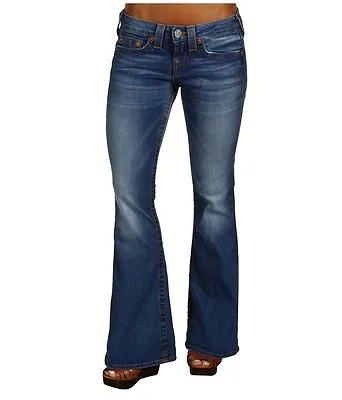 NWOT True Religion Carrie Petite Flare Jeans In SHORT FUSE 27 • $129.99