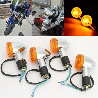 4PCS Motorcycle Turn Signal Lights Amber For Honda Shadow ACE 1100 VT1100C2 • $36.99