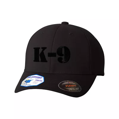 Flexfit Hats For Men & Women K-9 Black Logo Embroidery Dad Hat Baseball Cap • $29.99