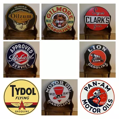 30  Round Vintage Style Gas Oil Signs YOU GET 2 Oilzum Packard Etc • $319