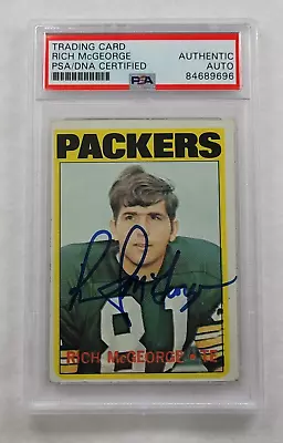 1972 RICH McGEORGE Signed Topps Football Card-GREEN BAY PACKERS-PSA • $13.99