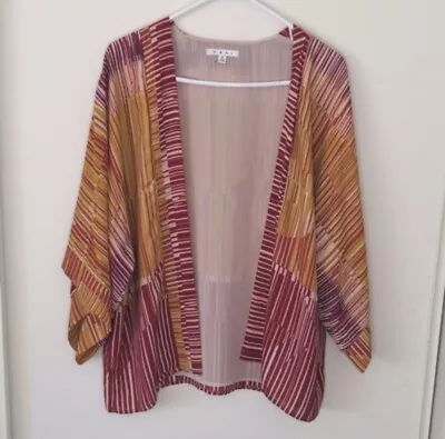 CAbi Mon Ami Kimono Cardigan Women's Sunset Stripe Size Medium • $20