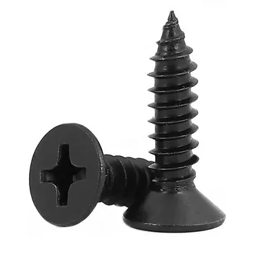 Black Stainless Steel Self Tapping Screw  No.6 X 1/2  A4 316  Pozi Countersunk • £4.46