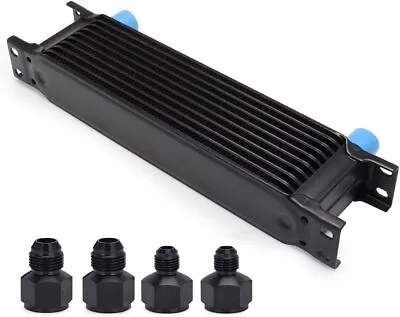 10 Row 10AN Aluminium Engine Transmission Oil Cooler Kit With 6AN 8AN Adapter • $35.99