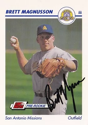 Brett Magnusson Signed Autographed 1991 Line Drive Card #537 San Antonio Mission • $15