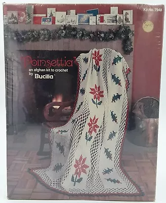 NOS Vintage Full Size Afghan Crochet Kit Christmas 7948 Christmas Crochet  • $33.61