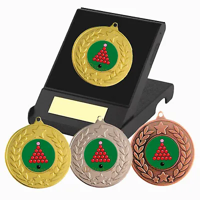 Snooker Medal In Presentation Box F/Engraving Snooker Trophy Award Red Balls • £6.25