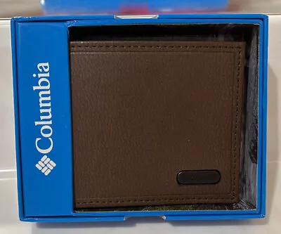 Columbia Mens Bifold Leather RFID Security Wallet Brown 31CP220019 NIB • $19.99