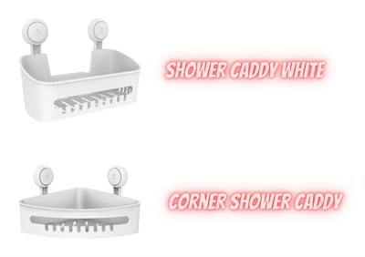 £12.95 • Buy Corner Shower Caddy Suction Mounted Vacuum Shelf Organizer Waterproof, Removable