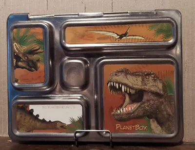 PlanetBox Planet Box 5 Compartment Dinosaur Themed Lunch Box Stainless Steel • $35.99