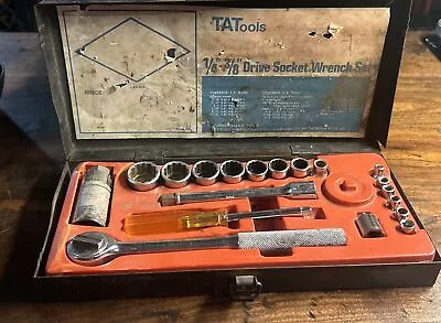 Vintage Tat 1/4” 3/8” Drive Socket Set 53721 Very Cool Old Set • $19.99