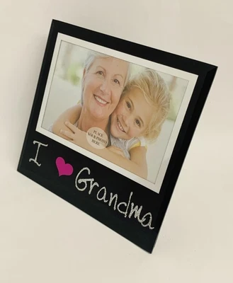 £6.99 • Buy Grandma Granny Nan Nanna Photo Frame Mirror Glitter Gift Boxed Present Plaque 