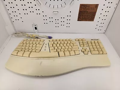 Vintage Microsoft Model E06401PS2 Natural Keyboard Ergonomic Wired TESTED WORKS • $27.50