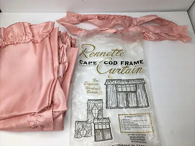 Vintage Pink Rennette Cape Cod Frame Curtains Ruffled Curtains Drapes • $19.50