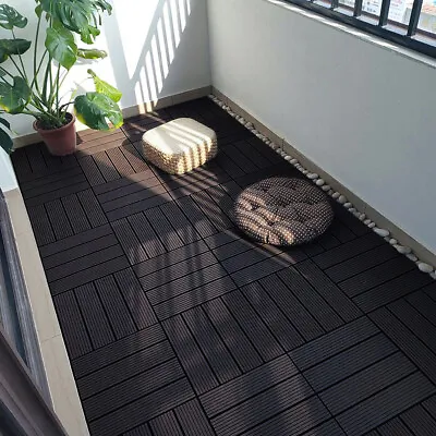 11X30*30cm Decking Board WPC Interlocking Click Deck Tiles Garden Patio Flooring • £38.95