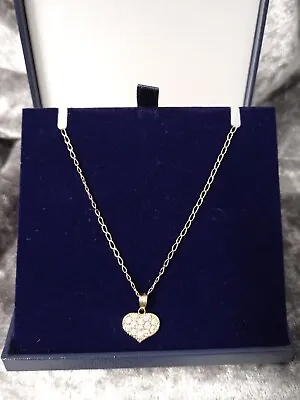  9ct - 375 Gold DIAMOND  HEART PENDANT & 21  Curb Chain. (Fully Hallmarked) • £159