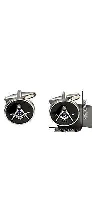 Masonic Enamel Silver And Black Cufflinks • $12