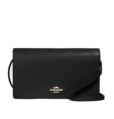 Coach Women's Anna Foldover Crossbody Clutch (Black) • $99.97