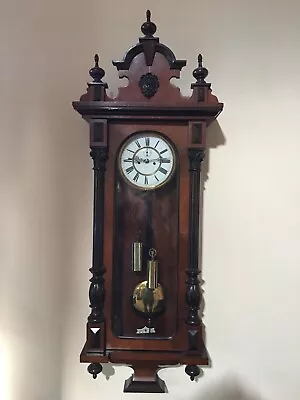 Fantastic Antique Biedermeier Style 2 Weight Vienna Regulator Wall Clock. • $799