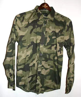 Mens Marc Ecko Slim Fit Green Camo Camouflage Military Print Stretch Medium M • $22.46