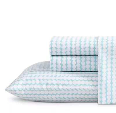 Marimekko Pikku Rasymatto Cotton QUEEN Sheet Set Aqua Blue • $32