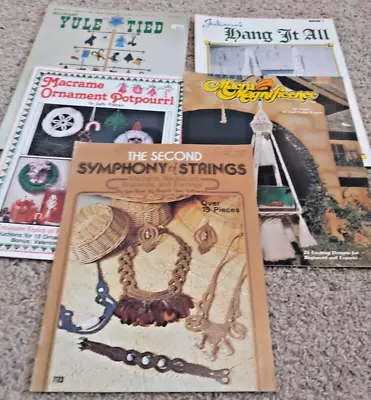 Macrame Book Lot Of 5 Vintage Pattern Books All In Great Condition Nice Variety • $9