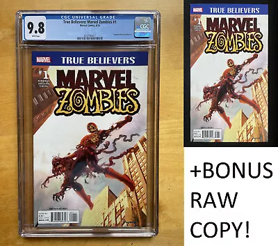 True Believers Marvel Zombies #1 CGC 9.8 (2015) Arthur Suydam! + BONUS RAW COPY! • $59.95