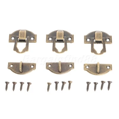 $5.68 • Buy 12pcs Jewelry Box Brass Hasp Latch Lock Wine Case Gift Drawer Padlock Hardware