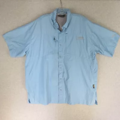 Cabelas Guidewear Shirt Mens 2XL Blue Button Up Outdoor Casual Camp Hike Fish • $13