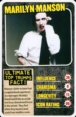 Marilyn Manson 2014 Top Trumps Kerrang Rock Legends • $4.91