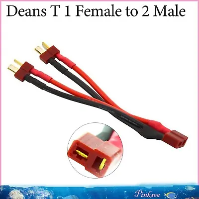 1 PC Deans Parallel  T Plug Connector 1 Female To 2 Male Battery Connector Cable • $4.99