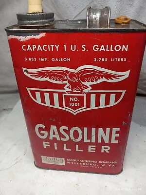 Vtg. Vented Eagle Preban 1 US Gallon Metal Gas Can #1001 • $19.50