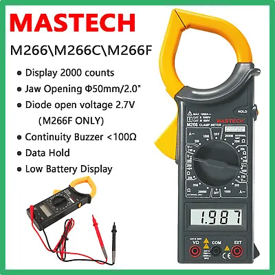 MASTECH M266 Series Digital Handheld AC Clamp Meters Clamp On Meter AC Current • $69.06